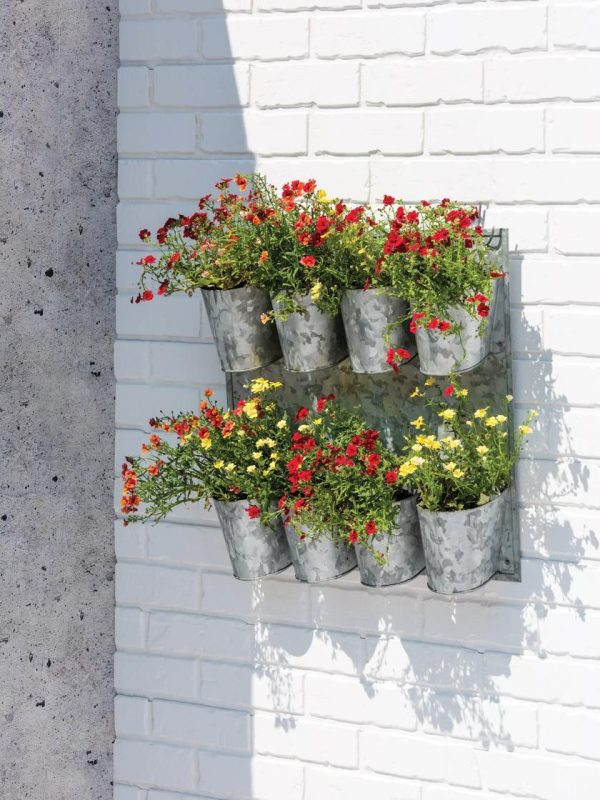 8 Pot Metal Wall Planter  |   Indoor Pots and Planters INDOOR GARDEN Indoor Pots & Planters