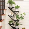 Crisscross Cascading Plant Stand with Black Trays  |   Plant Stands INDOOR GARDEN Plant Stands