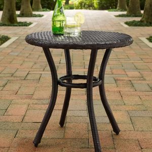 Crosley Palm Harbor Outdoor Wicker Round Side Table  |   Dining Tables & Sets Dining Tables & Sets Dining Tables & Sets