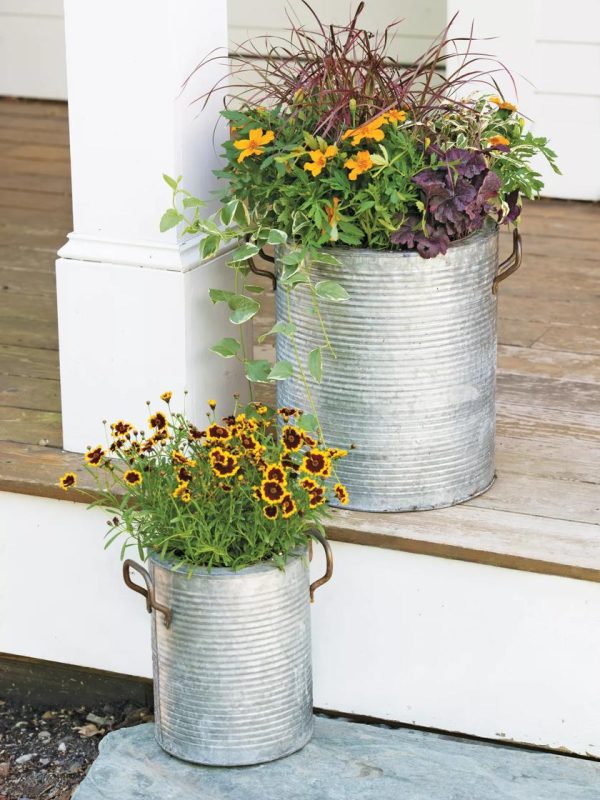 Galvanized Rim Planters  |   Indoor Pots and Planters INDOOR GARDEN Indoor Pots & Planters