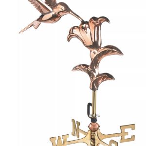 Hummingbird Garden Copper Weathervane with Pole  |   Weather Tools Weather Tools Weather Tools