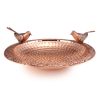 Pure Copper Bird Bath with Two Copper Birds and Multipronged Garden Pole  |   Bird Baths Bird Baths Bird Baths