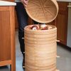 Stackable Bamboo Harvest Storage Basket Rolling Base  |   Harvest Storage Harvest Storage Harvest Storage