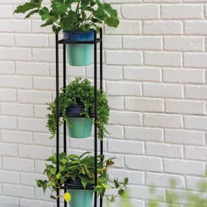 Steel Vertical Plant Stand with Metal Pots  |   Indoor Pots and Planters INDOOR GARDEN Indoor Pots & Planters