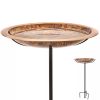 Fired Copper Birdbath with Pole  |   Bird Baths Bird Baths Bird Baths