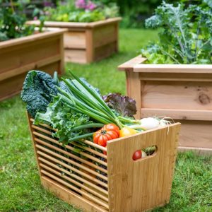 Bamboo Garden Stool and Basket Combo  |   Harvest Storage Harvest Storage Harvest Storage