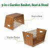 Bamboo Garden Stool and Basket Combo  |   Harvest Storage Harvest Storage Harvest Storage