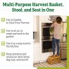 Bamboo Garden Stool and Basket Combo  |   Harvest Storage Harvest Storage Harvest Storage